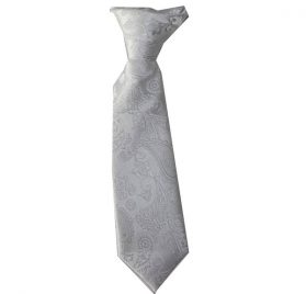 Baby Clip On White on White Paisley