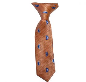 Baby Clip On Coral, Tangerine Cream with Blue Paisley