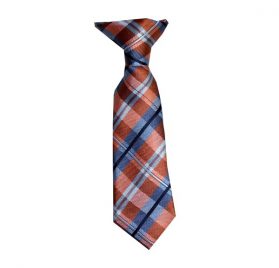 Baby Clip On Tangerine and Sterling Gray Plaid