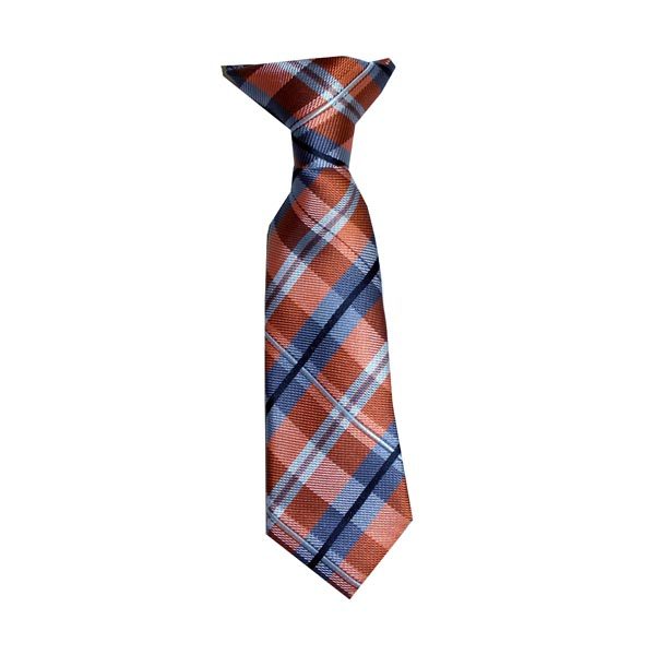 Baby Clip On Tangerine and Sterling Gray Plaid