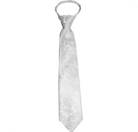 Boys Zipper White on White Paisley