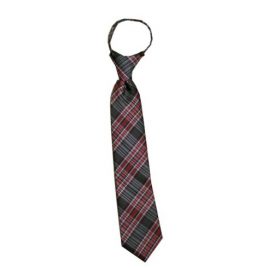 Boys Zipper Rust Brown, Tan, Burgundy and Coral Plaid