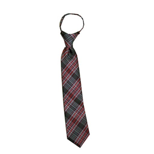 Boys Zipper Rust Brown, Tan, Burgundy and Coral Plaid