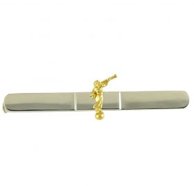 Silver Centered Angel Moroni Tie Bar