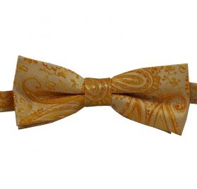 peachy gold paisley bow tie