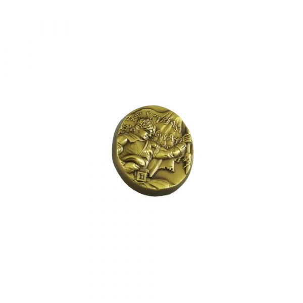 Captain Moroni relief sculpture gold pin