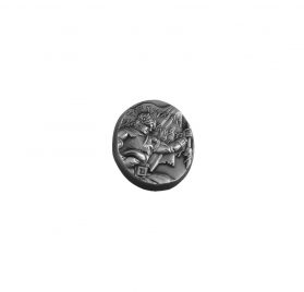 Captain Moroni relief sculpture silver pin