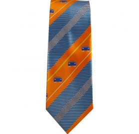 orange and blue car tie