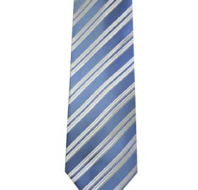 Blue & White Men's Striped Tie