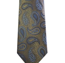 Gold & Blue Scaled Paisley Men's Tie