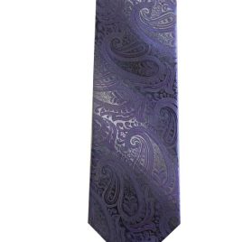 Purple & Silver Paisley Men's Tie