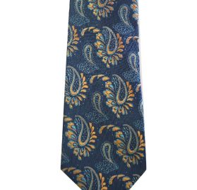 Navy & Yellow Paisley Men's Tie