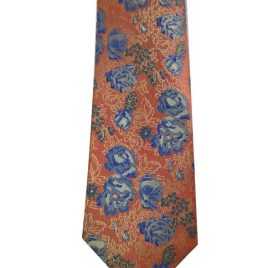 Orange & Blue Floral Men's Tie