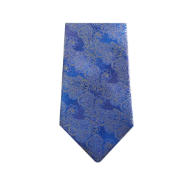 Blue & Gold Men's Paisley Tie