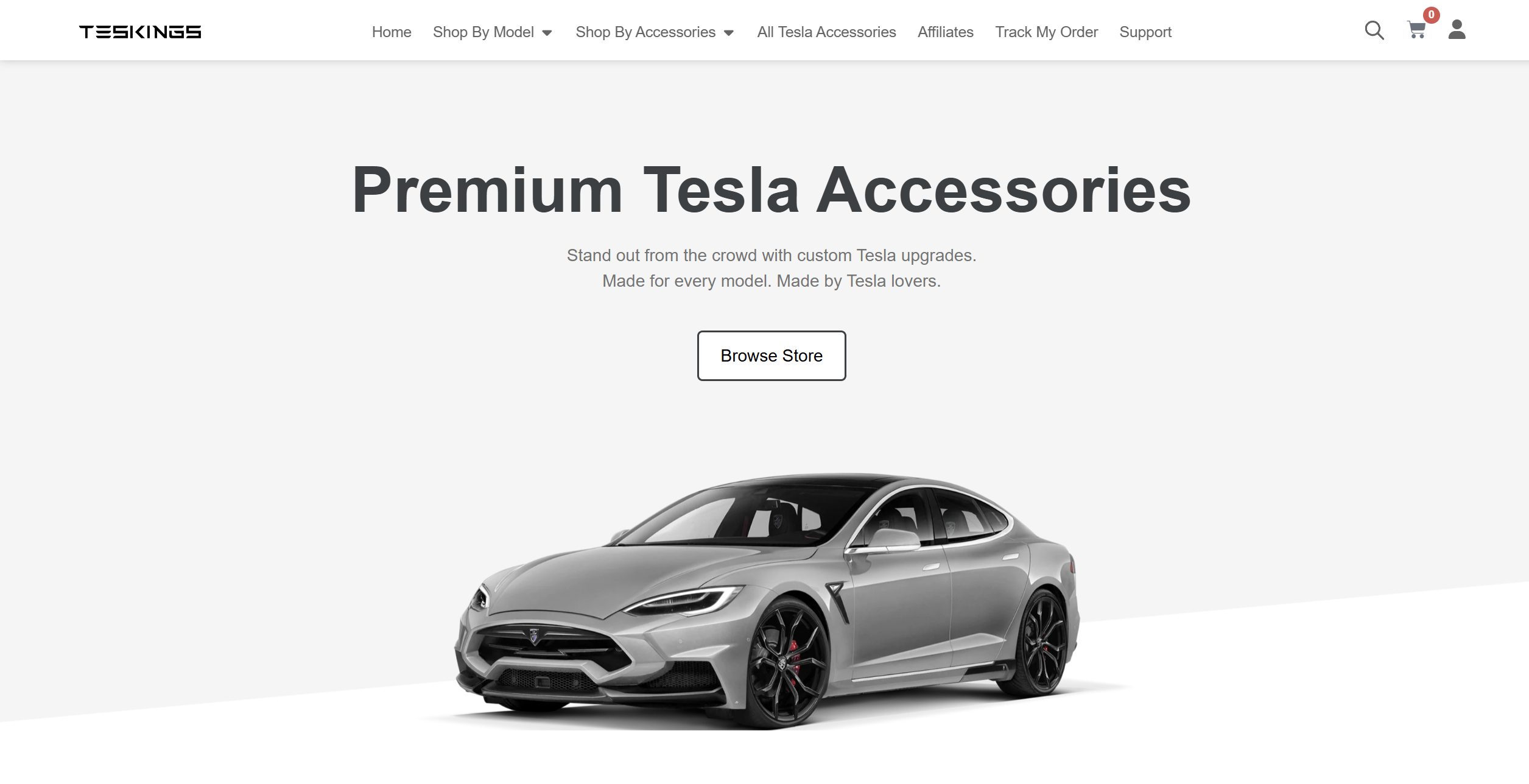 TES Kings Automotive E-commerce Shop - Modern online store with custom shopping cart functionality